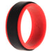 Silicone Wedding 2Layer Step Ring - Red-Black by ROQ for Men - 8 mm Ring
