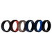 Silicone Wedding 2Layer Middle Line Ring Set - Black-Camo by ROQ for Men - 6 x 13 mm Ring