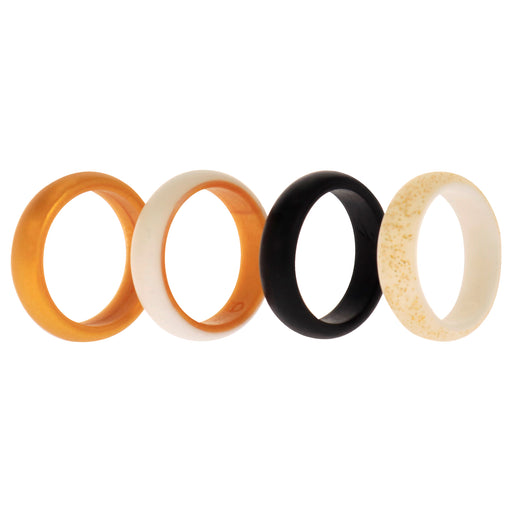 Silicone Wedding 2Layer Ring Set - Gold by ROQ for Women - 4 x 6 mm Ring