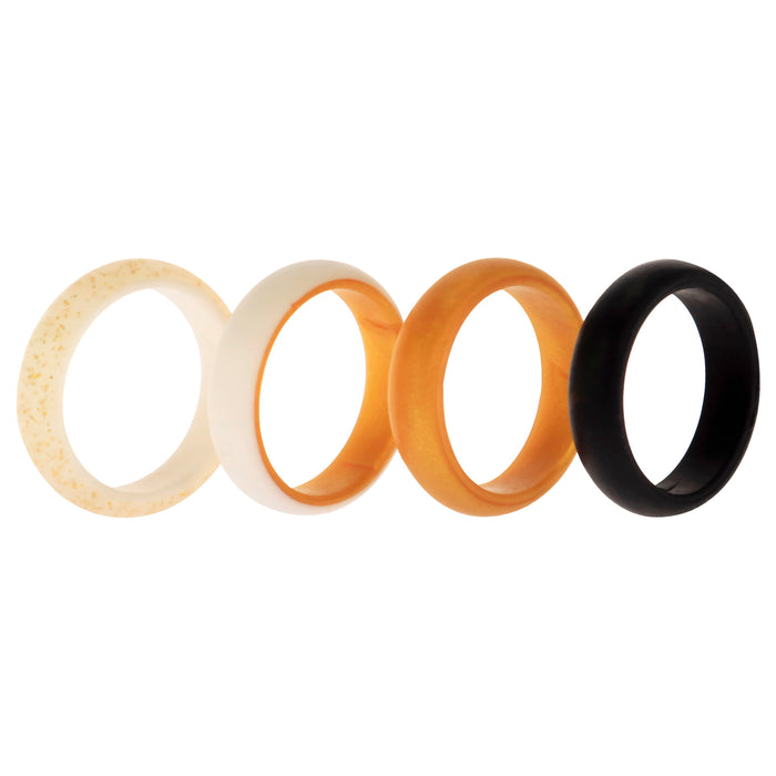 Silicone Wedding 2Layer Ring Set - Gold by ROQ for Women - 4 x 7 mm Ring