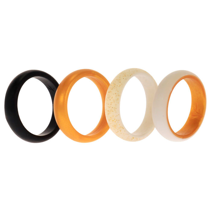 Silicone Wedding 2Layer Ring Set - Gold by ROQ for Women - 4 x 8 mm Ring