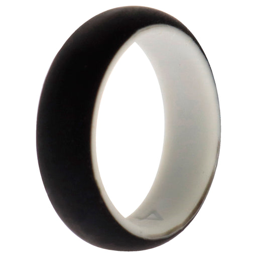 Silicone Wedding 2Layer Ring - White-Black by ROQ for Women - 4 mm Ring