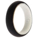 Silicone Wedding 2Layer Ring - White-Black by ROQ for Women - 5 mm Ring