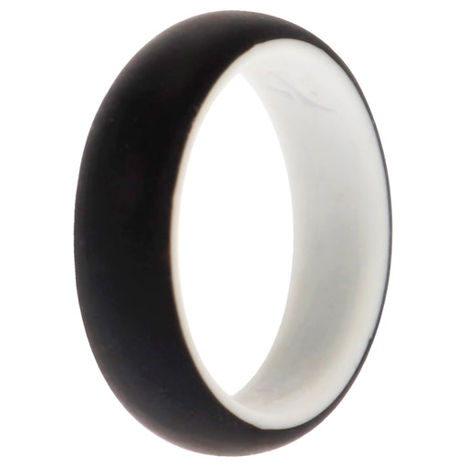 Silicone Wedding 2Layer Ring - White-Black by ROQ for Women - 6 mm Ring