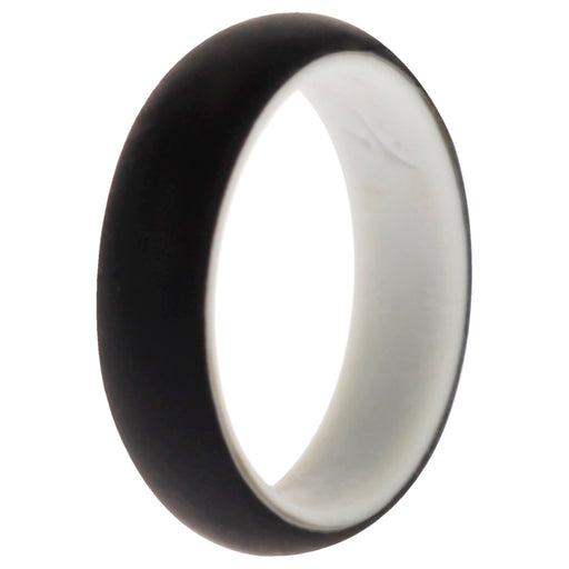 Silicone Wedding 2Layer Ring - White-Black by ROQ for Women - 7 mm Ring