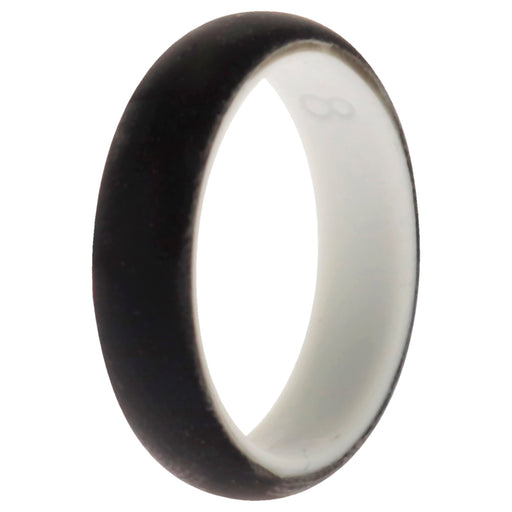 Silicone Wedding 2Layer Ring - White-Black by ROQ for Women - 8 mm Ring
