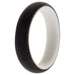 Silicone Wedding 2Layer Ring - White-Black by ROQ for Women - 9 mm Ring