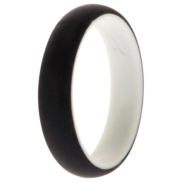 Silicone Wedding 2Layer Ring - White-Black by ROQ for Women - 10 mm Ring