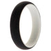 Silicone Wedding 2Layer Ring - White-Black by ROQ for Women - 11 mm Ring