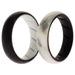 Silicone Wedding BR Solid Ring Set - Black-Marble by ROQ for Women - 2 x 7 mm Ring