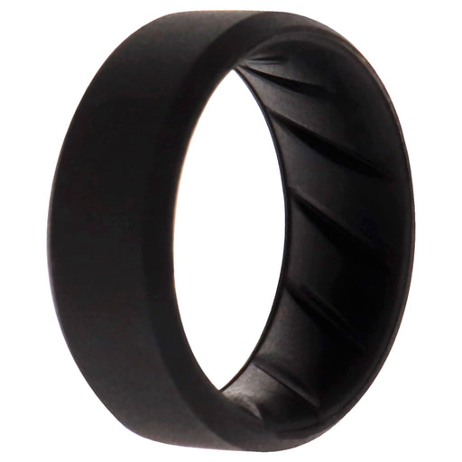 Silicone Wedding BR 8mm Edge Ring - Basic-Black by ROQ for Men - 7 mm Ring