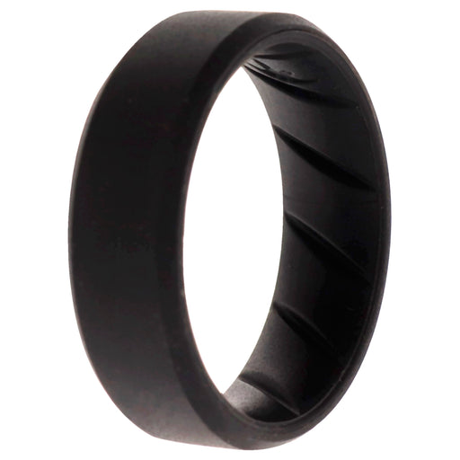 Silicone Wedding BR 8mm Edge Ring - Basic-Black by ROQ for Men - 12 mm Ring