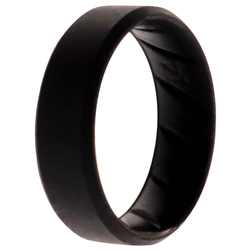 Silicone Wedding BR 8mm Edge Ring - Basic-Black by ROQ for Men - 14 mm Ring