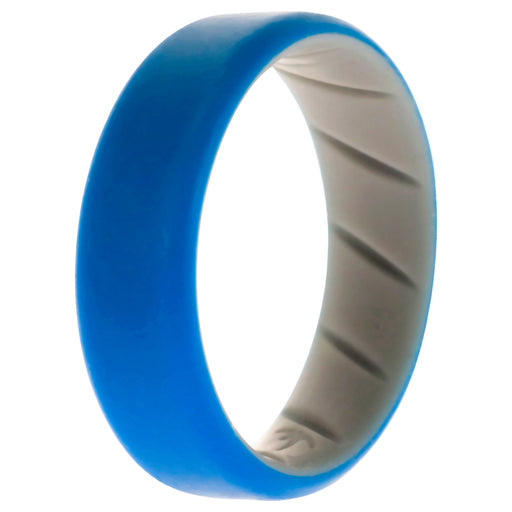 Silicone Wedding BR 8mm Edge Ring - Grey-Blue by ROQ for Men - 13 mm Ring