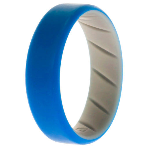 Silicone Wedding BR 8mm Edge Ring - Grey-Blue by ROQ for Men - 15 mm Ring
