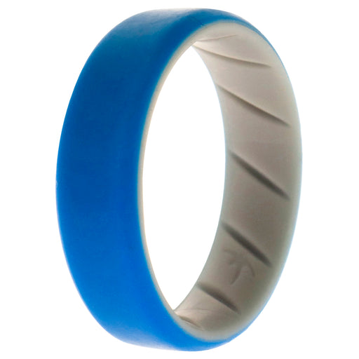 Silicone Wedding BR 8mm Edge Ring - Grey-Blue by ROQ for Men - 16 mm Ring