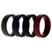 Silicone Wedding BR Step Ring Set - Basic-Bordo by ROQ for Men - 4 x 11 mm Ring