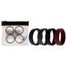 Silicone Wedding BR Step Ring Set - Basic-Bordo by ROQ for Men - 4 x 12 mm Ring