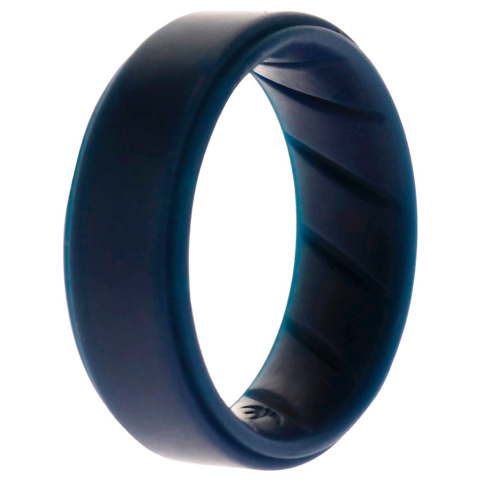 Silicone Wedding BR Step Ring - Basic-Blue by ROQ for Men - 9 mm Ring
