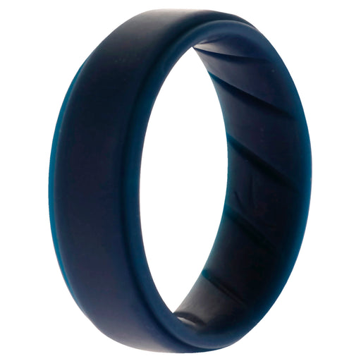 Silicone Wedding BR Step Ring - Basic-Blue by ROQ for Men - 10 mm Ring