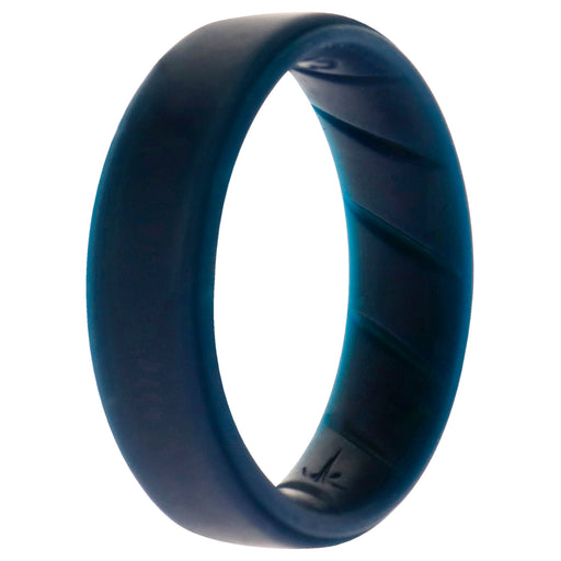 Silicone Wedding BR Step Ring - Basic-Blue by ROQ for Men - 13 mm Ring