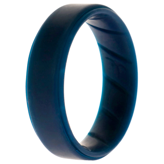 Silicone Wedding BR Step Ring - Basic-Blue by ROQ for Men - 14 mm Ring