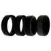 Silicone Wedding BR Step Ring Set - Black by ROQ for Men - 4 x 7 mm Ring