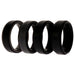 Silicone Wedding BR Step Ring Set - Black by ROQ for Men - 4 x 9 mm Ring