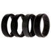 Silicone Wedding BR Step Ring Set - Black by ROQ for Men - 4 x 13 mm Ring