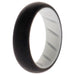 Silicone Wedding BR Solid Ring - White-Black by ROQ for Women - 4 mm Ring