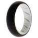 Silicone Wedding BR Solid Ring - White-Black by ROQ for Women - 5 mm Ring