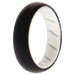 Silicone Wedding BR Solid Ring - White-Black by ROQ for Women - 6 mm Ring