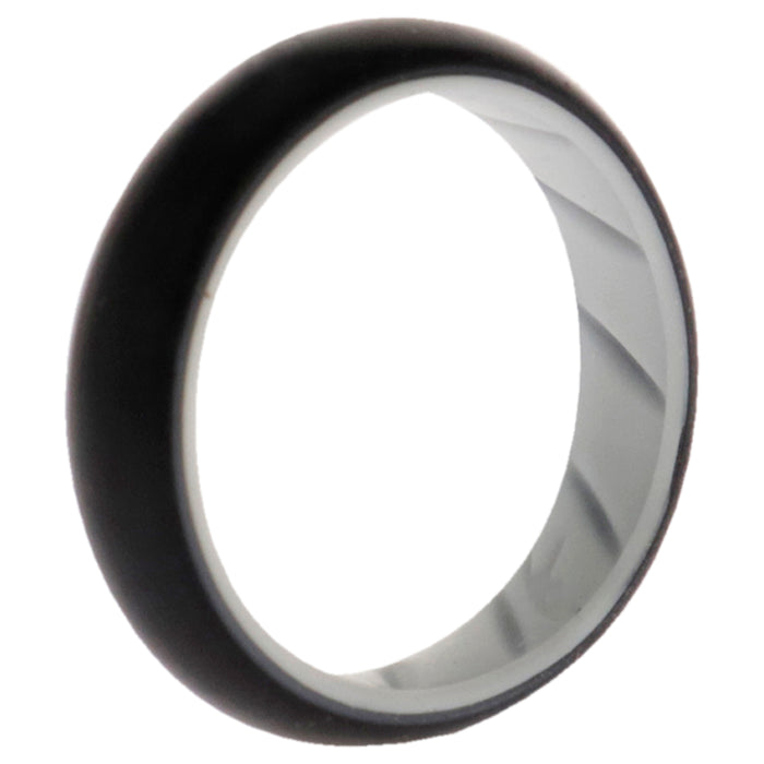 Silicone Wedding BR Solid Ring - White-Black by ROQ for Women - 7 mm Ring