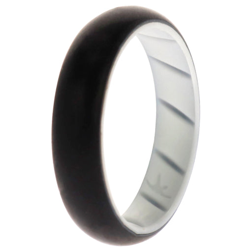 Silicone Wedding BR Solid Ring - White-Black by ROQ for Women - 9 mm Ring