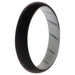 Silicone Wedding BR Solid Ring - White-Black by ROQ for Women - 10 mm Ring