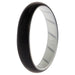 Silicone Wedding BR Solid Ring - White-Black by ROQ for Women - 11 mm Ring