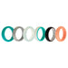 Silicone Wedding BR Solid Ring Set - Turquoise by ROQ for Women - 6 x 4 mm Ring