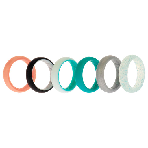 Silicone Wedding BR Solid Ring Set - Turquoise by ROQ for Women - 6 x 6 mm Ring