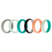 Silicone Wedding BR Solid Ring Set - Turquoise by ROQ for Women - 6 x 9 mm Ring