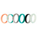 Silicone Wedding BR Solid Ring Set - Turquoise by ROQ for Women - 6 x 11 mm Ring