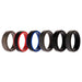 Silicone Wedding 2Layer Step Ring Set - Black by ROQ for Men - 6 x 15 mm Ring