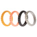 Silicone Wedding Stackble Braided Ring Set - Metal by ROQ for Women - 4 x 5 mm Ring