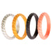 Silicone Wedding Stackble Braided Ring Set - Metal by ROQ for Women - 4 x 9 mm Ring