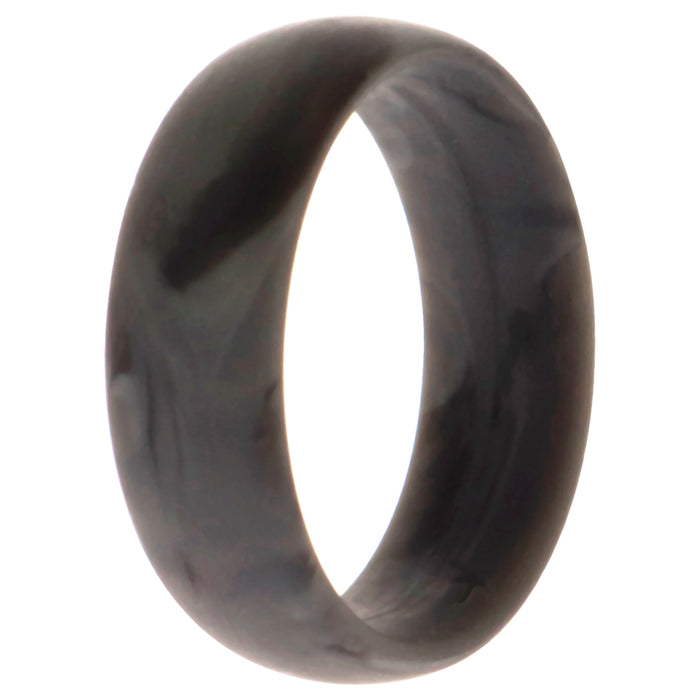 Silicone Wedding 6mm Smooth Single Ring - Grey-Marble by ROQ for Women - 5 mm Ring