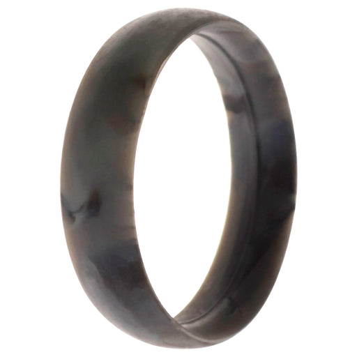Silicone Wedding 6mm Smooth Single Ring - Grey-Marble by ROQ for Women - 11 mm Ring