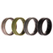 Silicone Wedding BR Middle Line Ring Set - Basic-Green by ROQ for Men - 4 x 12 mm Ring