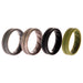Silicone Wedding BR Middle Line Ring Set - Basic-Green by ROQ for Men - 4 x 15 mm Ring