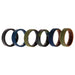 Silicone Wedding BR 8mm Edge Ring Set - Brown by ROQ for Men - 6 x 14 mm Ring