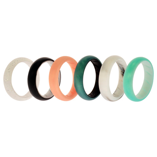 Silicone Wedding BR Solid Ring Set - Aque by ROQ for Women - 6 x 7 mm Ring