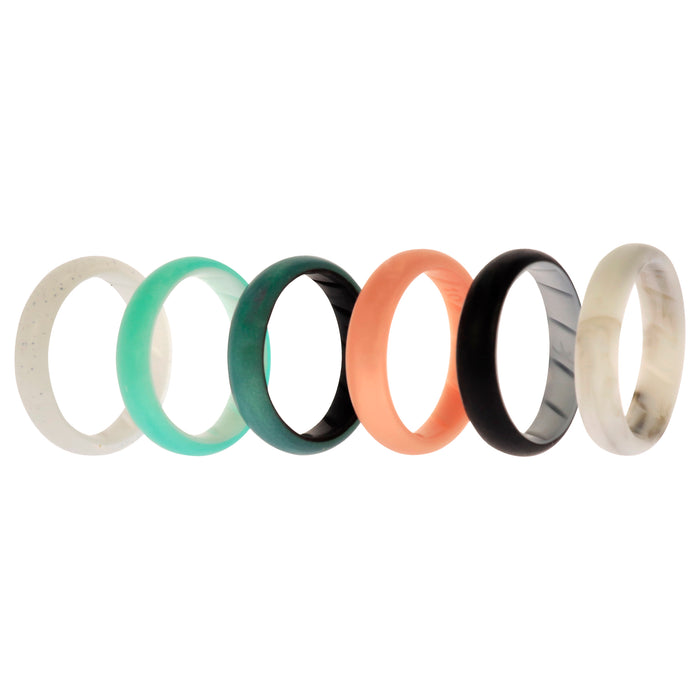 Silicone Wedding BR Solid Ring Set - Aque by ROQ for Women - 6 x 10 mm Ring
